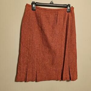 Talbots Vintage Wool and Silk Blend Italian Fabric A-Line Tweed Skirt 8